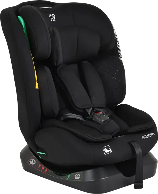 Автокресло Moni Aventura R129 i-Size 40-150 см 0-36 кг 0-12 лет, Черный, с боковой защитой Side Guard и подголовником на 17 позиций