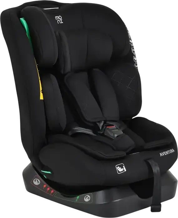 Автокресло Moni Aventura R129 i-Size 40-150 см 0-36 кг 0-12 лет, Черный, с боковой защитой Side Guard и подголовником на 17 позиций