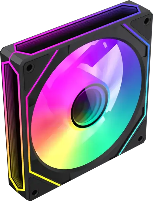 GAMEMAX FN12A-S8I-R 120mm ARGB PC Case Fan, Reversed Blade Design for Intake, PWM, Hydraulic Bearing, Black Frame, White Blades, 800-1600 RPM