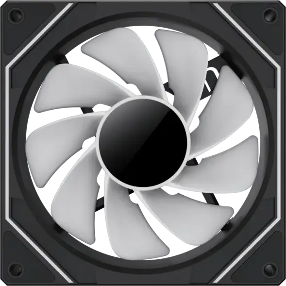 GAMEMAX FN12A-S8I-R 120mm ARGB PC Case Fan, Reversed Blade Design for Intake, PWM, Hydraulic Bearing, Black Frame, White Blades, 800-1600 RPM