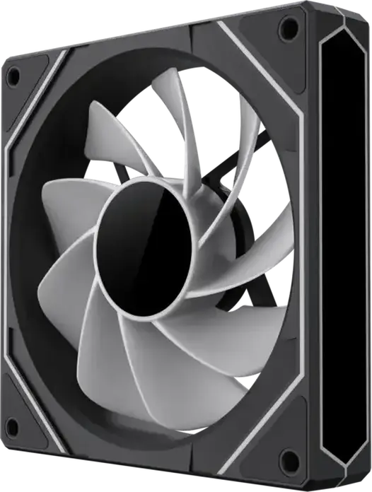 GAMEMAX FN12A-S8I-R 120mm ARGB PC Case Fan, Reversed Blade Design for Intake, PWM, Hydraulic Bearing, Black Frame, White Blades, 800-1600 RPM
