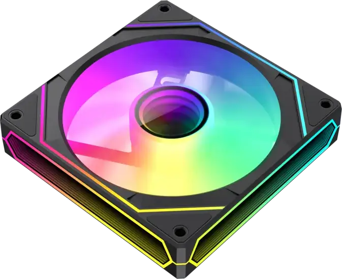 GAMEMAX FN12A-S8I-R 120mm ARGB PC Case Fan, Reversed Blade Design for Intake, PWM, Hydraulic Bearing, Black Frame, White Blades, 800-1600 RPM