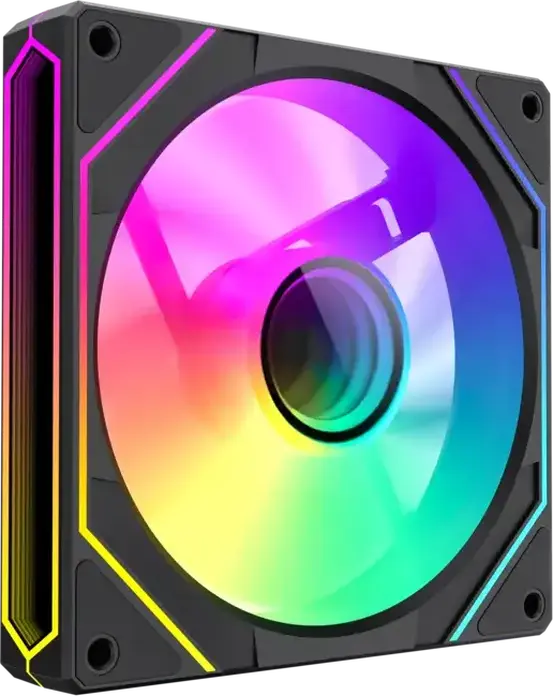 GAMEMAX FN12A-S8I-R 120mm ARGB PC Case Fan, Reversed Blade Design for Intake, PWM, Hydraulic Bearing, Black Frame, White Blades, 800-1600 RPM