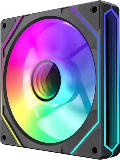GAMEMAX FN12A-S8I-R 120mm ARGB PC Case Fan, Reversed Blade Design for Intake, PWM, Hydraulic Bearing, Black Frame, White Blades, 800-1600 RPM