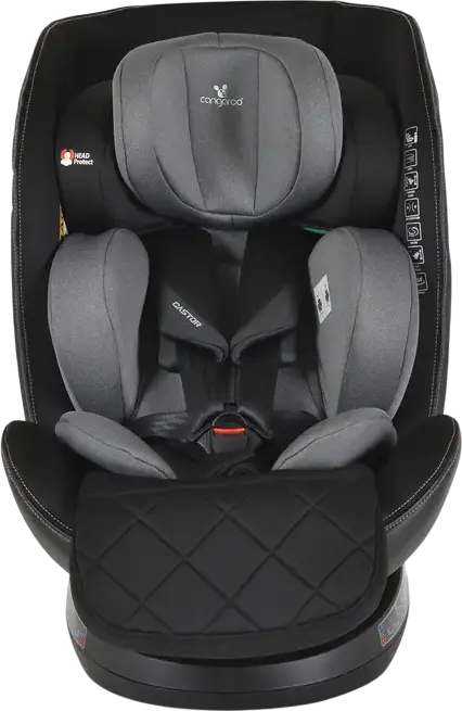 Scaun Auto Universal Cangaroo Castor i-Size 360, Gri, 0-36 kg, 40-150 cm, 0-12 Ani, ISOFIX, Rotire 360 Grade, Standard de Siguranta R129, Protectie Impact Lateral