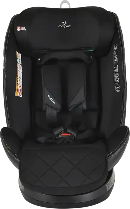 Scaun Auto Universal Cangaroo Castor i-Size 360, Gri, 0-36 kg, 40-150 cm, 0-12 Ani, ISOFIX, Rotire 360 Grade, Standard de Siguranta R129, Protectie Impact Lateral