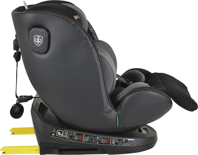 Scaun Auto Universal Cangaroo Castor i-Size 360, Gri, 0-36 kg, 40-150 cm, 0-12 Ani, ISOFIX, Rotire 360 Grade, Standard de Siguranta R129, Protectie Impact Lateral