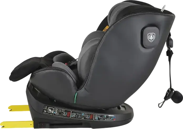 Scaun Auto Universal Cangaroo Castor i-Size 360, Gri, 0-36 kg, 40-150 cm, 0-12 Ani, ISOFIX, Rotire 360 Grade, Standard de Siguranta R129, Protectie Impact Lateral