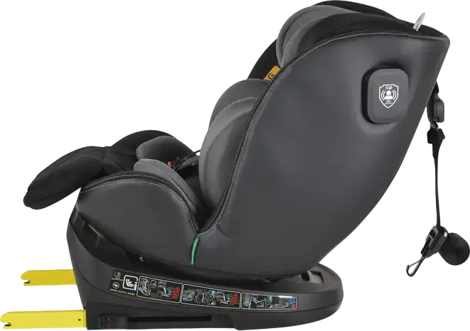 Scaun Auto Universal Cangaroo Castor i-Size 360, Gri, 0-36 kg, 40-150 cm, 0-12 Ani, ISOFIX, Rotire 360 Grade, Standard de Siguranta R129, Protectie Impact Lateral