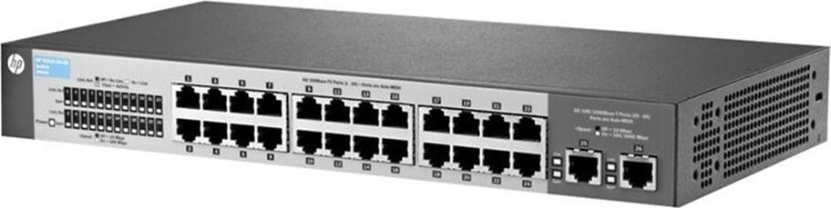 HP V1410-24-2G J9664A Ethernet Switch, 24 x 10/100 Mbps and 2 x 10/100/1000 Mbps Gigabit Ports, QoS, Auto-MDIX, Rack-mountable, Black