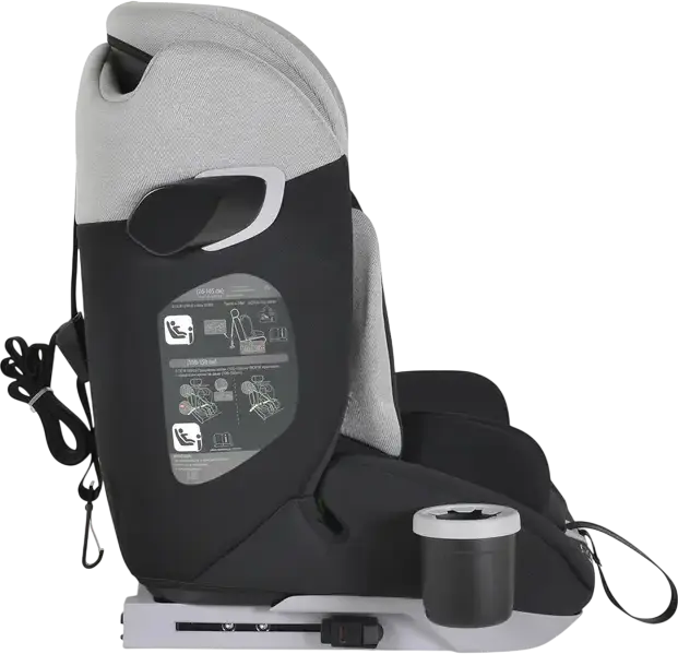 Cangaroo Force Child Car Seat Group 1/2/3 i-Size R129 ISOFIX, 9-36 kg, 76-150 cm, 5-Point Safety Belt, Cup Holder, Grey, Top Tether
