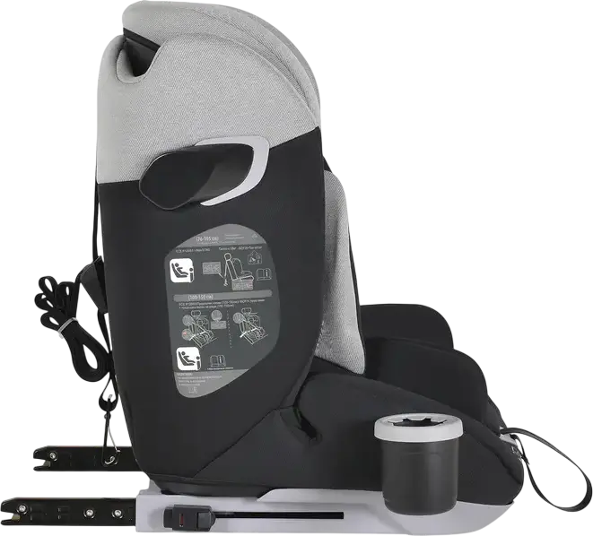 Cangaroo Force Child Car Seat Group 1/2/3 i-Size R129 ISOFIX, 9-36 kg, 76-150 cm, 5-Point Safety Belt, Cup Holder, Grey, Top Tether
