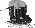 Cangaroo Force Child Car Seat Group 1/2/3 i-Size R129 ISOFIX, 9-36 kg, 76-150 cm, 5-Point Safety Belt, Cup Holder, Grey, Top Tether