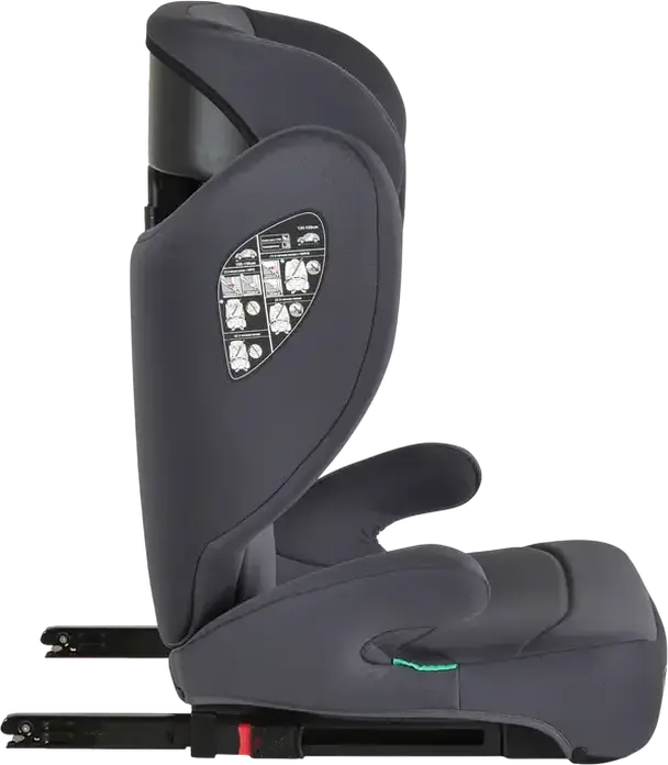 Scaun Auto Moni i-Race Grupa 3, 22-36 kg, 100-150 cm, i-Size R129, Fixare Isofix si Centura, Booster cu Spatar Ajustabil, Gri Piatra