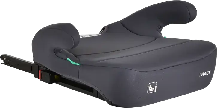 Scaun Auto Moni i-Race Grupa 3, 22-36 kg, 100-150 cm, i-Size R129, Fixare Isofix si Centura, Booster cu Spatar Ajustabil, Gri Piatra