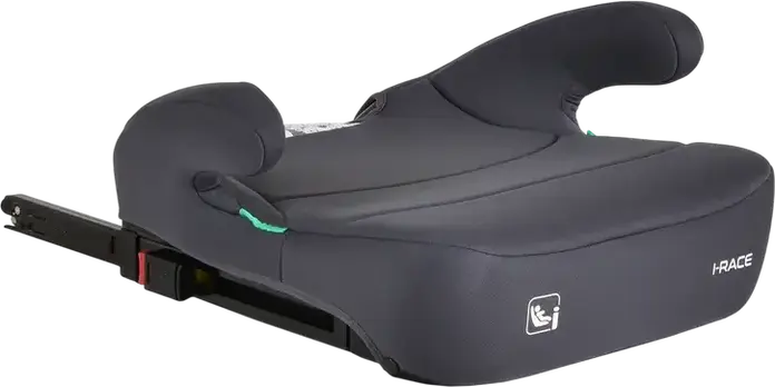 Scaun Auto Moni i-Race Grupa 3, 22-36 kg, 100-150 cm, i-Size R129, Fixare Isofix si Centura, Booster cu Spatar Ajustabil, Gri Piatra