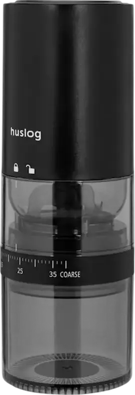 Huslog CoffeeSmash HUS1064 Wireless Electric Coffee Grinder, Stainless Steel Burrs, 25g Capacity, USB-C Charging, Adjustable Grind, Black