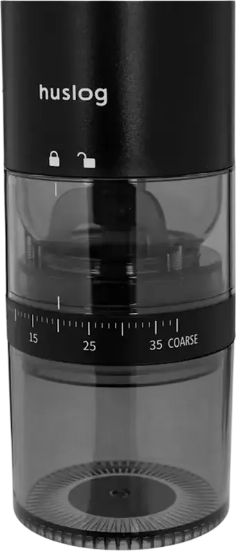 Huslog CoffeeSmash HUS1064 Wireless Electric Coffee Grinder, Stainless Steel Burrs, 25g Capacity, USB-C Charging, Adjustable Grind, Black