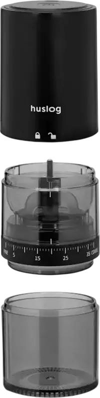 Huslog CoffeeSmash HUS1064 Wireless Electric Coffee Grinder, Stainless Steel Burrs, 25g Capacity, USB-C Charging, Adjustable Grind, Black