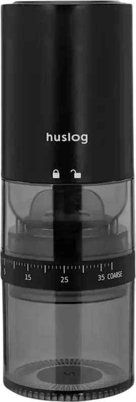 Huslog CoffeeSmash HUS1064 Wireless Electric Coffee Grinder, Stainless Steel Burrs, 25g Capacity, USB-C Charging, Adjustable Grind, Black