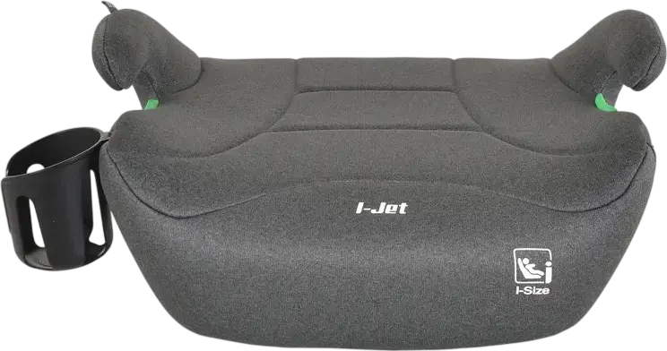 Scaun Auto Booster Moni I-Jet i-Size Grupa 2/3, 15-36 kg, 125-150 cm, Fixare Isofix, Centuri de Siguranta in 3 Puncte, Cu Portcup, Gri/Alb