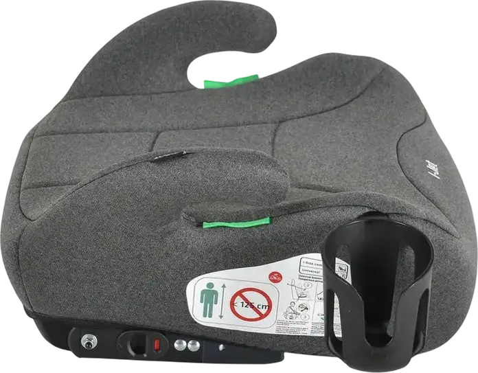 Scaun Auto Booster Moni I-Jet i-Size Grupa 2/3, 15-36 kg, 125-150 cm, Fixare Isofix, Centuri de Siguranta in 3 Puncte, Cu Portcup, Gri/Alb