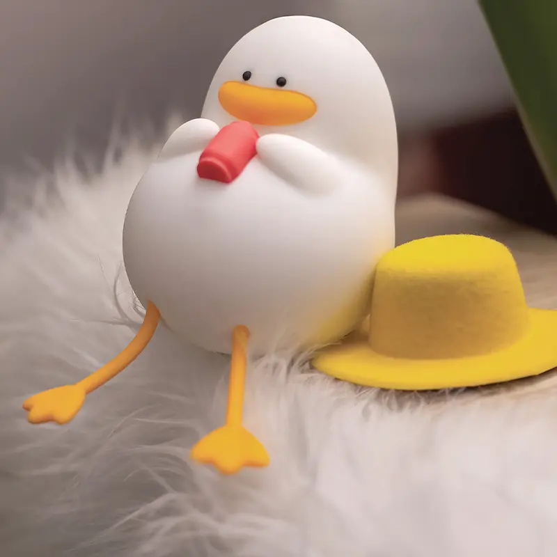 Светодиодный ночник ForeverLight Summer Duck FNL-11, силиконовый сенсорный корпус, аккумулятор 1200 мАч, зарядка USB Type-C, таймер, теплый свет 3000K