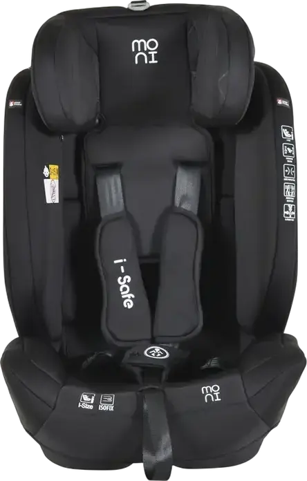 Moni i-Safe Child Car Seat Group 1/2/3, 9-36 kg, 76-150 cm, i-Size ECE R129/03, ISOFIX and Top Tether, 5-Point Harness, 13-Position Adjustable Headrest, Removable soft cushion