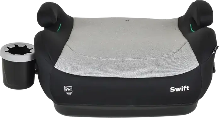 Moni Swift Booster Car Seat Group 3 for Children 22-36 kg, Isofix Fixation, 125-150 cm Height, Forward Facing with Cup Holder, Gray/Black