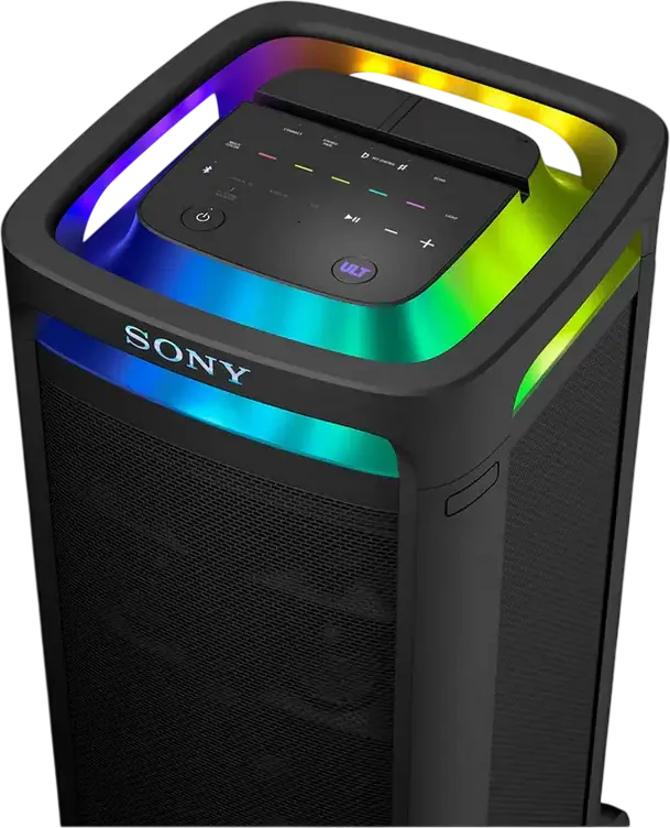 Sony SRS-ULT900DC ULT Tower 9 Portable Party Speaker, Bluetooth 5.3, 25h Battery, ULT POWER SOUND, LED Lighting, Black, 91cm Height