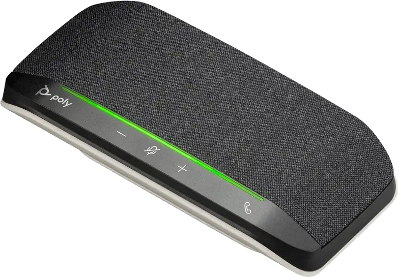 Poly Sync 10 USB Conference Speakerphone, Omnidirectional Table Microphone, Full-duplex Audio, IP64 Dust and Splash Resistant, Black