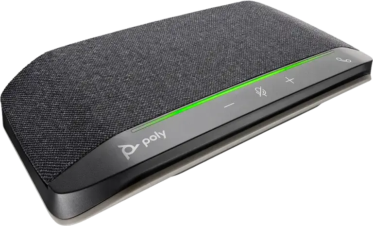 Poly Sync 10 USB Conference Speakerphone, Omnidirectional Table Microphone, Full-duplex Audio, IP64 Dust and Splash Resistant, Black