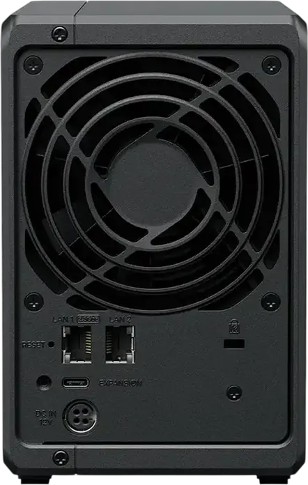 Synology DS725+ NAS DiskStation cu 2 bay-uri, AMD Ryzen R1600 2-Core 3.1GHz, 4GB RAM DDR4 ECC, 2 sloturi M.2 NVMe, Port 2.5GbE, Negru