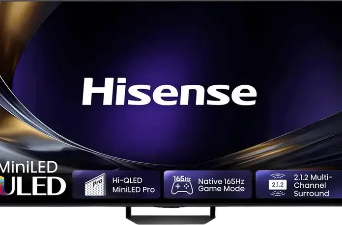 Hisense 55U7S PRO 55 inch Mini LED 4K UHD Smart TV, 165Hz, 2000 nits, Hi-QLED, HDR10+, Dolby Vision IQ, VIDAA OS, 2.1.2 CH Sound, Black
