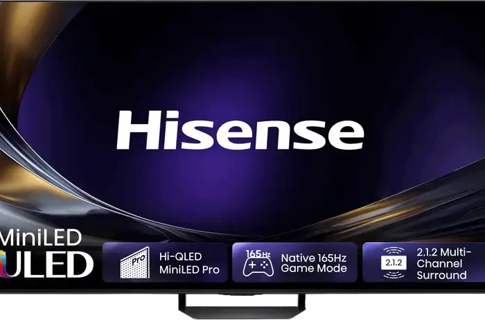 Смарт-ТВ Hisense 55U7S PRO 55 дюймов Mini LED 4K UHD, 165Гц, 2000 нит, Hi-QLED, HDR10+, Dolby Vision IQ, VIDAA OS, звук 2.1.2 CH, черный