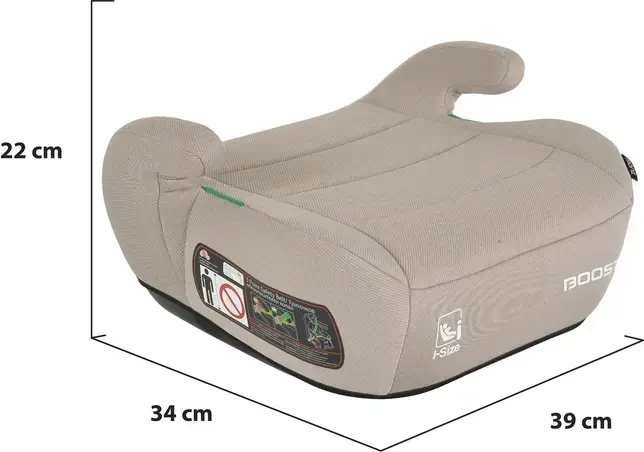 Moni Boost Universal Booster Seat Group 2/3 for 15-36 kg, 125-150 cm, i-Size Certified, Forward Facing, Beige