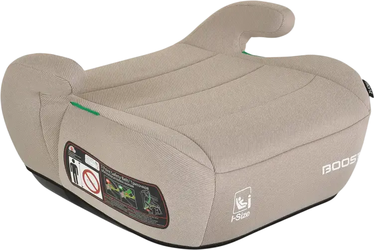 Moni Boost Universal Booster Seat Group 2/3 for 15-36 kg, 125-150 cm, i-Size Certified, Forward Facing, Beige