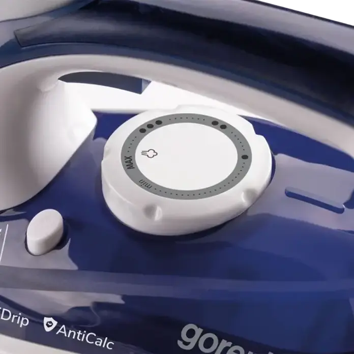 Gorenje SteamCarePro SIH2600BLC Steam Iron, 2600W, Metaloceramic Soleplate, 350ml Tank, Vertical Steam, Anti-Drip, Anti-Calc, AutoOff, Blue