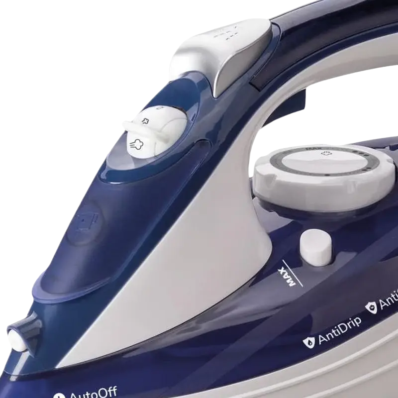 Fier de calcat cu abur Gorenje SteamCarePro SIH2600BLC, 2600W, Talpa Metaloceramic, Rezervor 350ml, Abur Vertical, Anti-picurare, Anti-calc, AutoOff, Albastru
