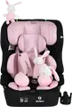Moni Security Car Seat Group 1/2/3, Isofix, 9-36 kg, 76-150 cm, I-Size Certified, 5-Point Harness, with Bunny Plush Toy, Pillow and Cup Holder