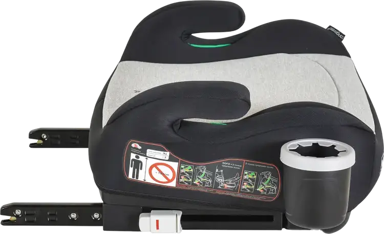 Cangaroo I-Swift Booster Car Seat, i-Size R129, Group 3, 22-36 kg, 125-150 cm, Isofix, 3-Point Safety Belt, Integrated Cup Holder, Grey