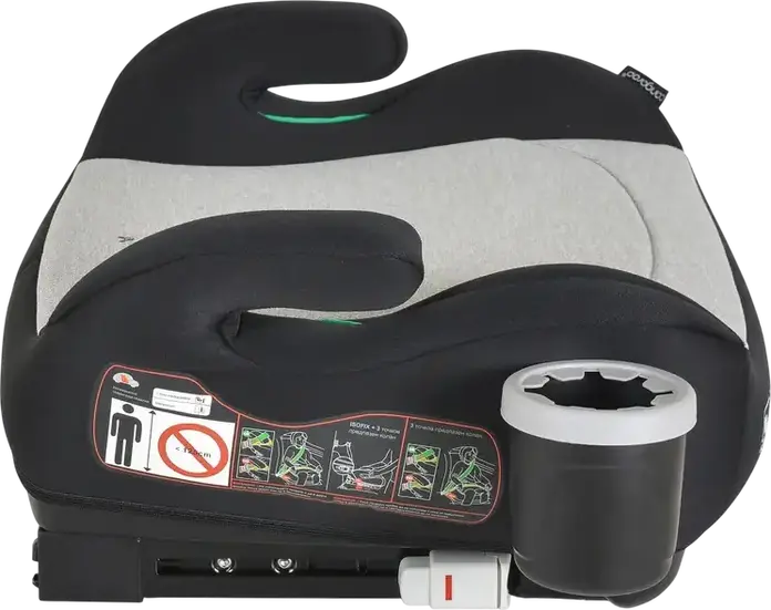 Cangaroo I-Swift Booster Car Seat, i-Size R129, Group 3, 22-36 kg, 125-150 cm, Isofix, 3-Point Safety Belt, Integrated Cup Holder, Grey