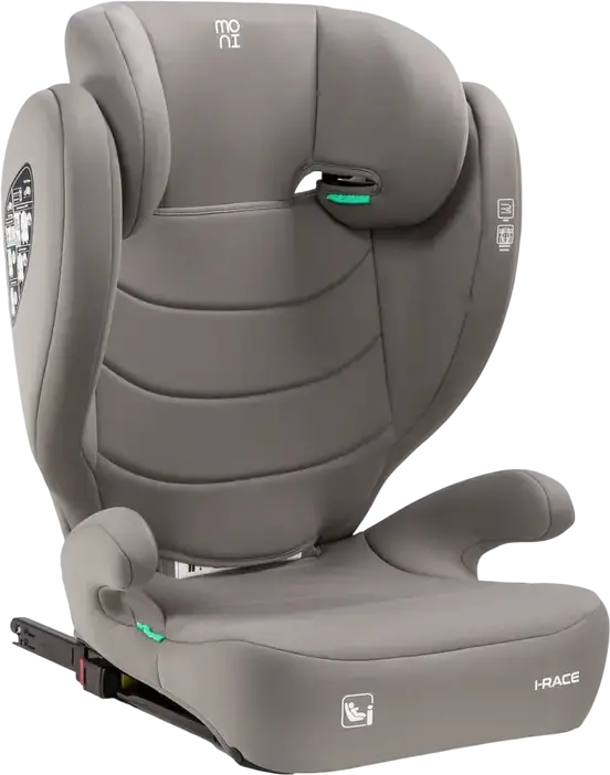 Moni i-Race High-Back Booster Seat, R129 i-Size, 100-150 cm, 22-36 kg, Group 3, Isofix and Belt Fixing, Removable Backrest, Adjustable Headrest