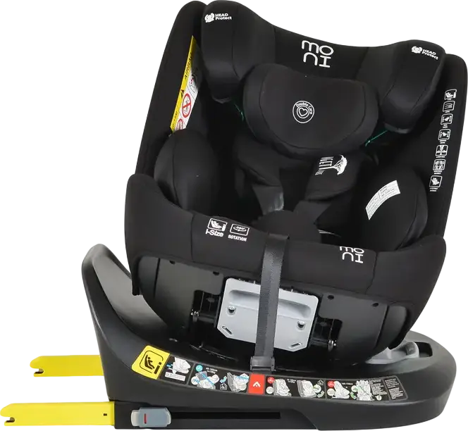 Moni Serengeti 360 Rotating Car Seat, i-Size, Group 0+/1/2/3, 0-36 kg, 40-150 cm, Isofix with Support Leg, 5-Point Safety Belt, Head Protect System