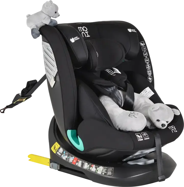Moni Serengeti 360 Rotating Car Seat, i-Size, Group 0+/1/2/3, 0-36 kg, 40-150 cm, Isofix with Support Leg, 5-Point Safety Belt, Head Protect System