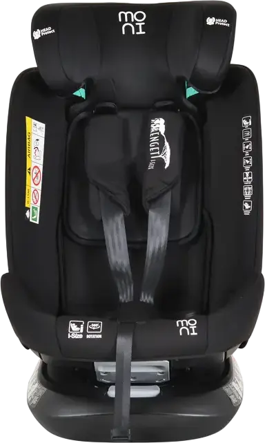 Moni Serengeti 360 Rotating Car Seat, i-Size, Group 0+/1/2/3, 0-36 kg, 40-150 cm, Isofix with Support Leg, 5-Point Safety Belt, Head Protect System