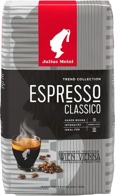 Julius Meinl Trend Collection Espresso Classico Whole Bean Coffee, Medium Roast, 1kg, Vienna Coffeehouse Tradition, Dark Chocolate and Cocoa Notes
