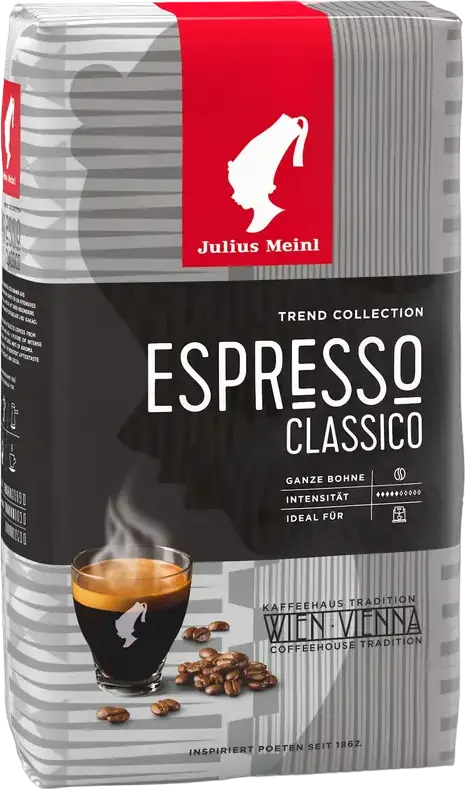 Julius Meinl Trend Collection Espresso Classico Whole Bean Coffee, Medium Roast, 1kg, Vienna Coffeehouse Tradition, Dark Chocolate and Cocoa Notes