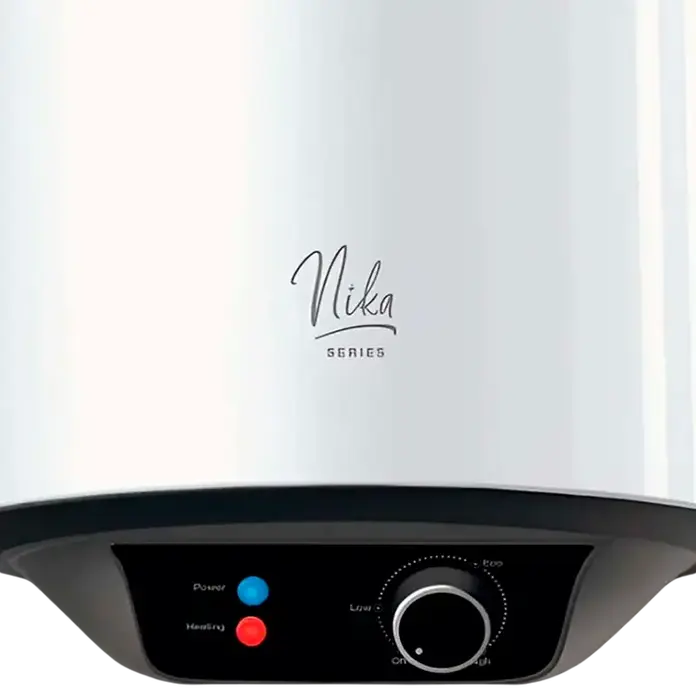 Boiler Electric Vertical Thermex Nika 80 L, Rezervor cu Smaltuire Bio-glass-porcelain, Carcasa din Otel, Indicator Temperatura Analogic, Alb