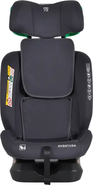 Scaun Auto Moni Aventura R129 i-Size 40-150 cm 0-36 kg 0-12 ani, Gri, cu Protectie Laterala Side Guard si Tatier Reglabil in 17 Pozitii